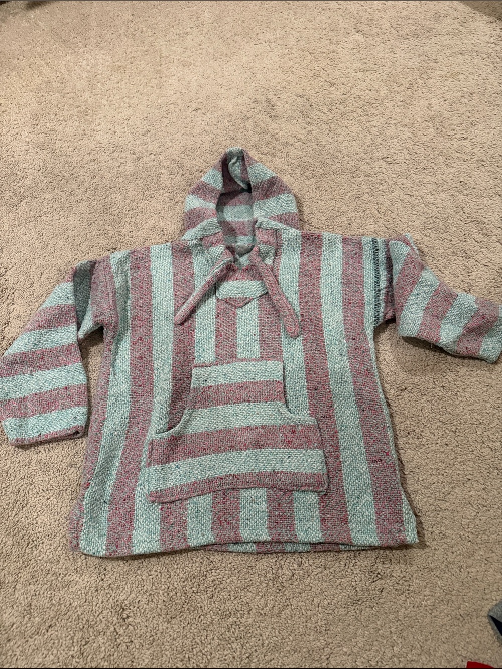 Striped Baja Hoodie in Mint and Mauve